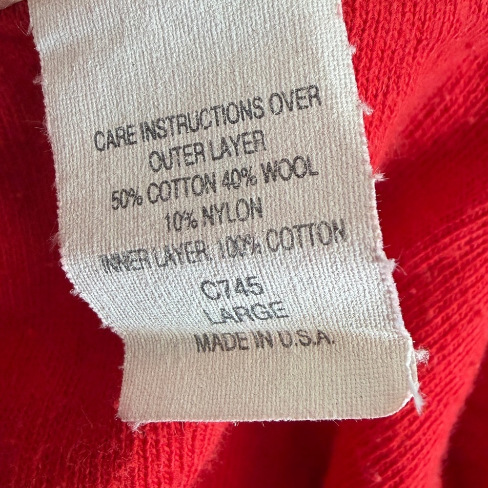 VTG-L.L. Bean wool blend union suit long John red Made in USA 🇺🇸 Sz L - Picture 4 of 5